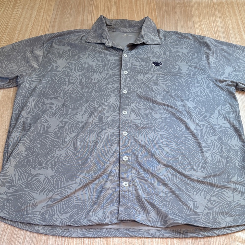 Vansport button down Penn State polyester shirt gray